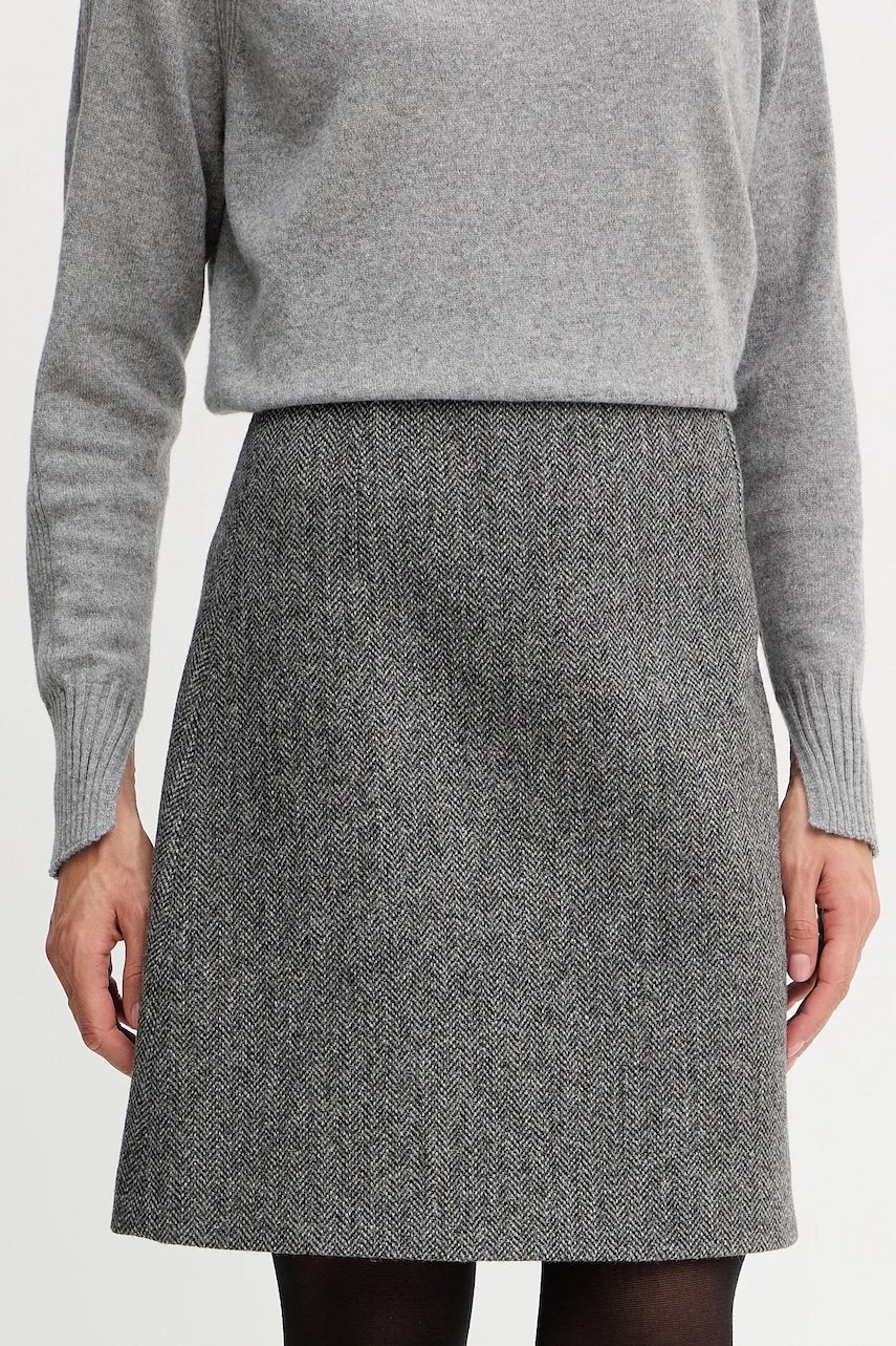 Vlněná sukně Weekend Max Mara MARCHE šedá barva, mini, 2525106022600