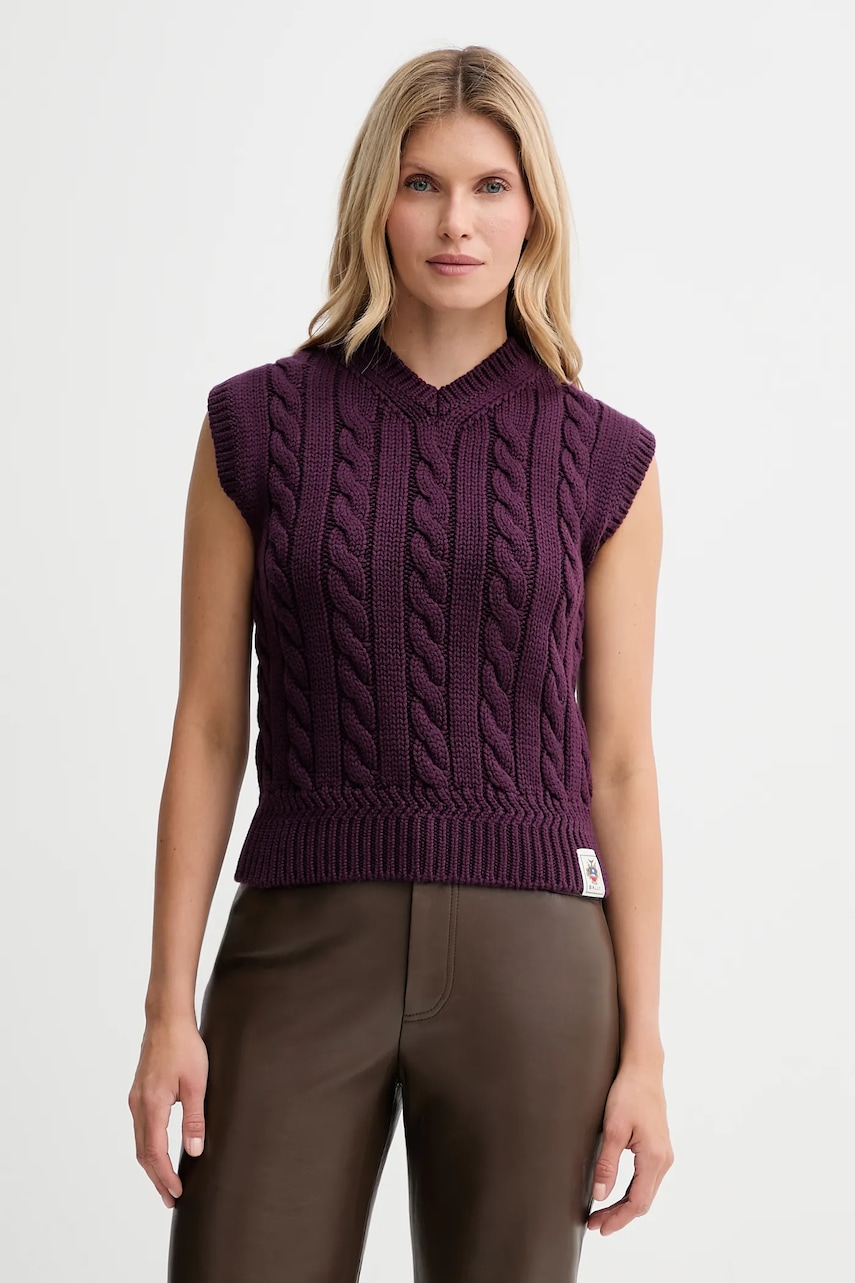 Vlněná vesta Bally dámská, fialová barva, WKN0AN