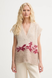Vlněná vesta MUNTHE PURULIA dámská, béžová barva, 252160125272