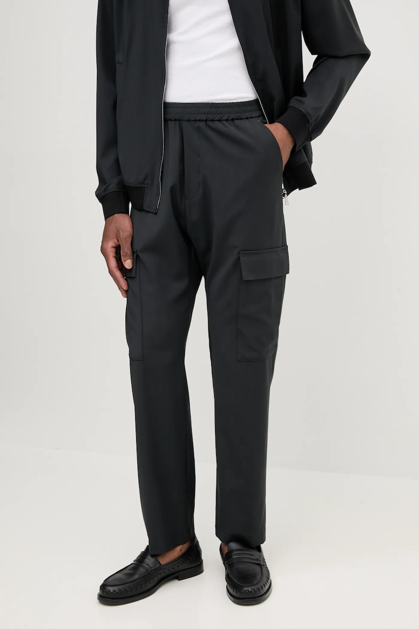 Vlněné kalhoty BARENA VENEZIA Camicia Mola pánské, černá barva, ve střihu chinos, PAU5092.478