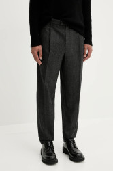 Vlněné kalhoty BARENA VENEZIA Pantalone Masco pánské, černá barva, ve střihu chinos, PAU5500.501