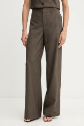 Vlněné kalhoty Miss Sixty dámské, hnědá barva, široké, high waist, 6S3PJ4040A