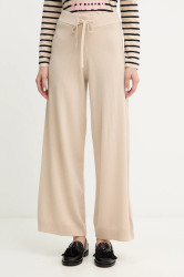 Vlněné kalhoty Weekend Max Mara JOSEF béžová barva, 2525336012600