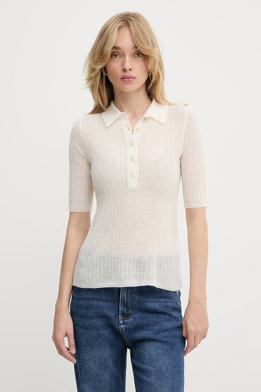 Vlněné polo tričko BOSS Orange C_Fugano