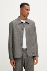 Vlněné sako BARENA VENEZIA Overshirt Visal pánské, hnědá barva, OSU5300.501