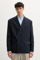 Vlněné sako Kenzo pánské, tmavomodrá barva, FE65VE1309GE