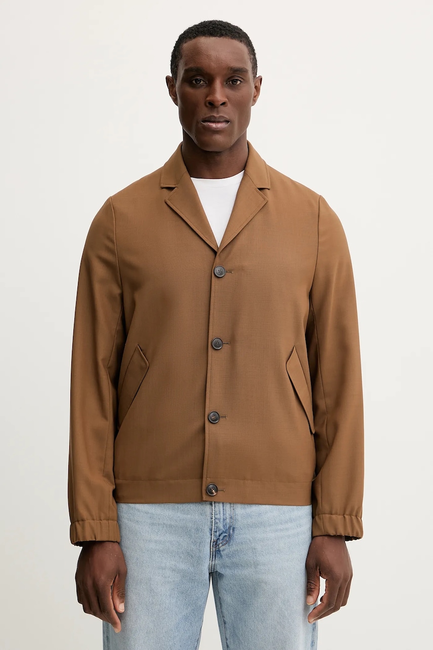 Vlněné sako Paul Smith pánské, hnědá barva, M1R-440Z-P00108