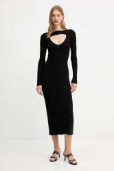 Vlněné šaty Diesel M-OLONI černá barva, maxi, A18905.0PLBF