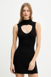 Vlněné šaty Diesel M-OLONI-SHORT černá barva, mini, A19667.0PLBF