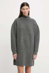 Vlněné šaty G-Star Cable loose knit šedá barva, mini, oversize, D27217-D770