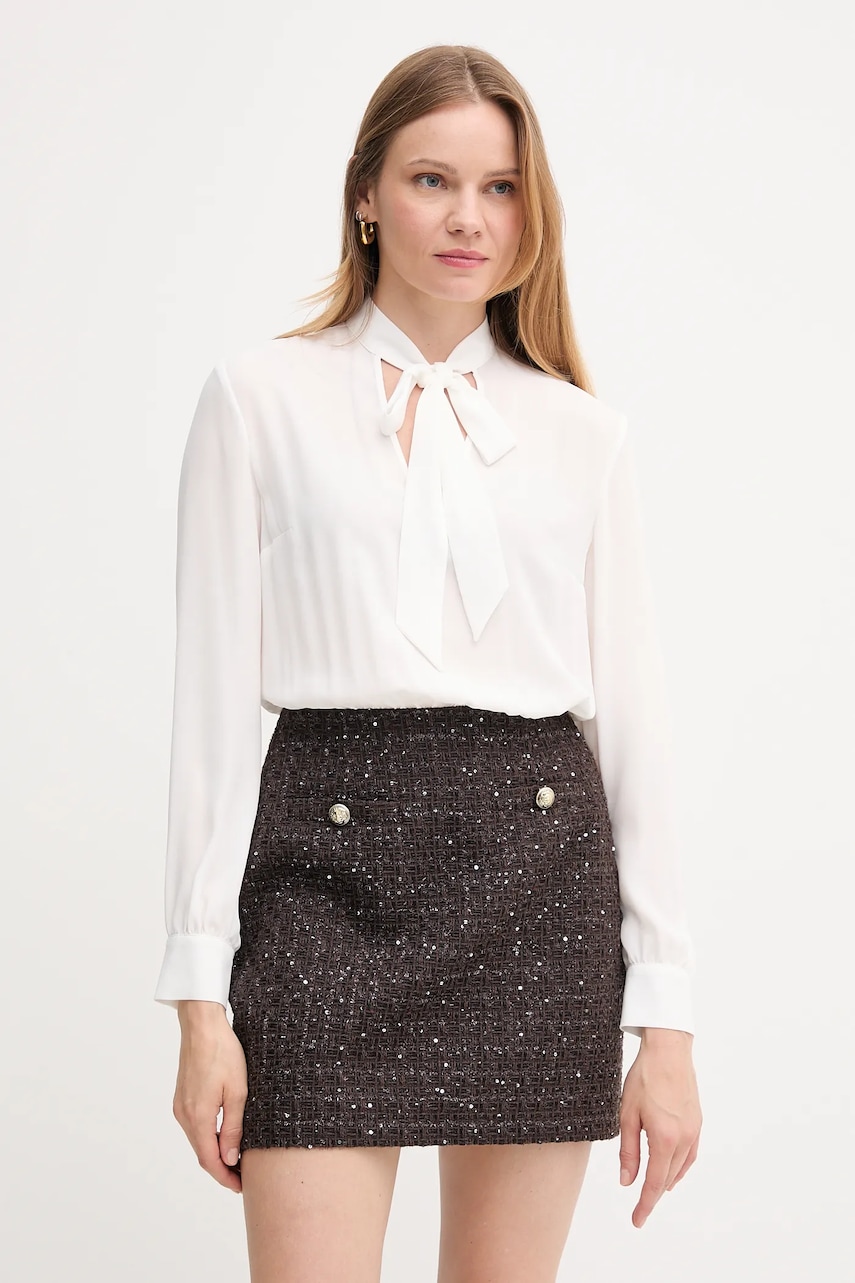 Vlněné šaty Gaudi hnědá barva, mini, přiléhavé, 521FD15006