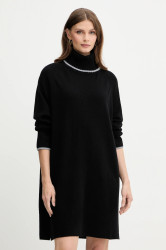 Vlněné šaty Pinko černá barva, mini, oversize, 105449 A2Q9