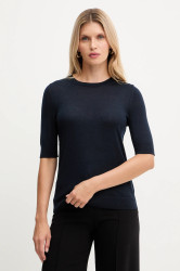 Vlněné tričko BOSS Farbella béžová barva, 50544996