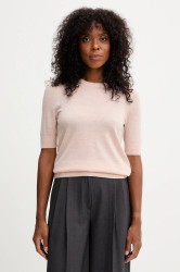 Vlněné tričko BOSS Farbella dámské, fialová barva, 50544996