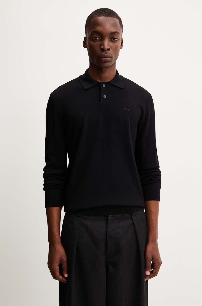 Vlněný svetr A.P.C. polo jacob logo