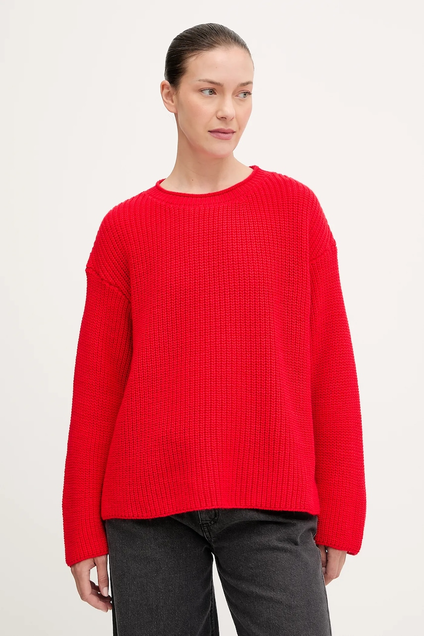 Vlněný svetr American Vintage dámský, červená barva, CRA18B