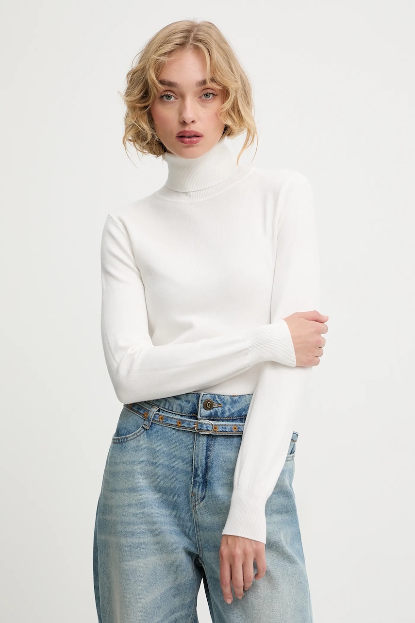 Vlněný svetr Answear.LAB dámský, béžová barva, s golfem