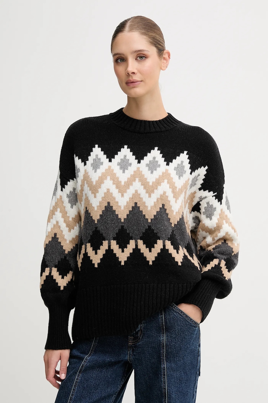 Vlněný svetr Barbour CECELIA dámský, černá barva, LKN1676