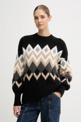 Vlněný svetr Barbour CECELIA dámský, černá barva, LKN1676