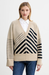 Vlněný svetr BOSS Fudali dámský, béžová barva, 50542884