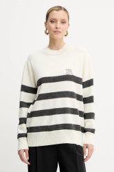 Vlněný svetr Ermanno Firenze dámský, béžová barva, 57TM066EA5AP