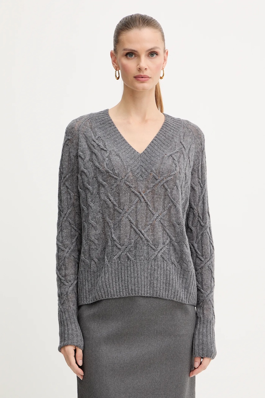 Vlněný svetr Ermanno Scervino LIFE dámský, šedá barva, D474M501DGE