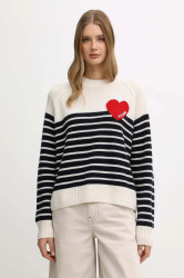 Vlněný svetr FROM FUTURE dámský, béžová barva, WPR03378