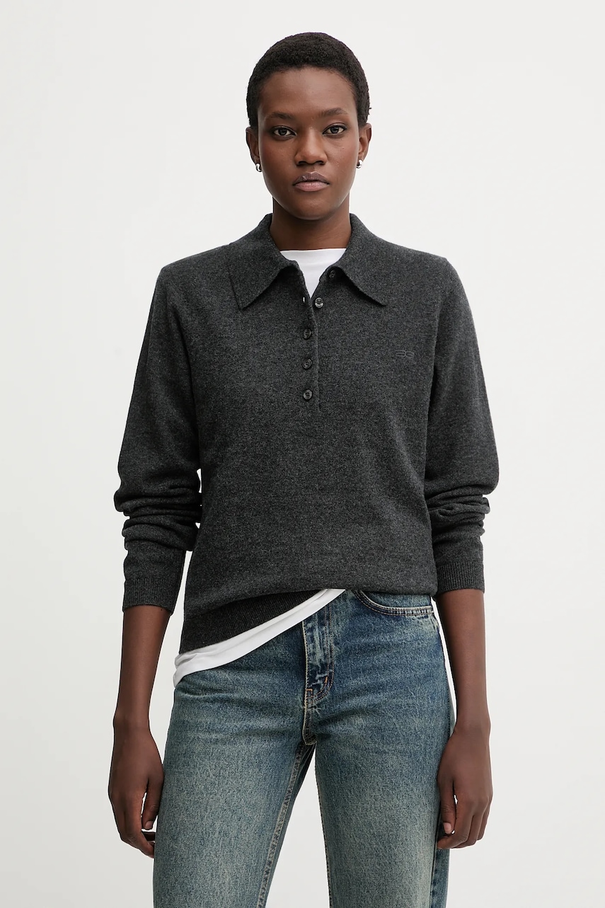 Vlněný svetr Gestuz dámský, šedá barva, 10910534