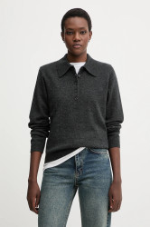 Vlněný svetr Gestuz dámský, šedá barva, 10910534