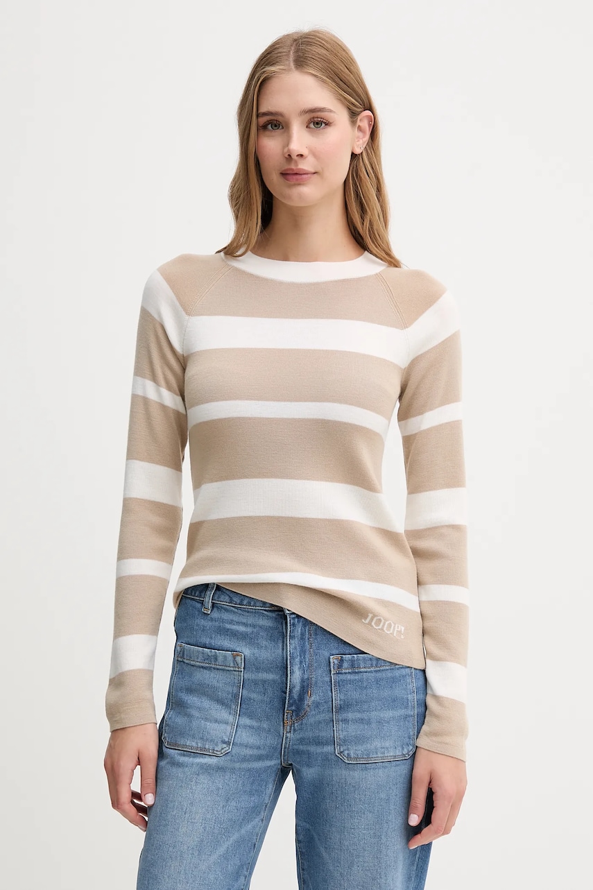 Vlněný svetr Joop! dámský, béžová barva, 30047626