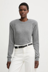 Vlněný svetr La Mania ELLA dámský, šedá barva, ELLA