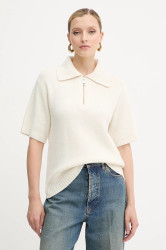 Vlněný svetr Liviana Conti dámský, béžová barva, F5WC08