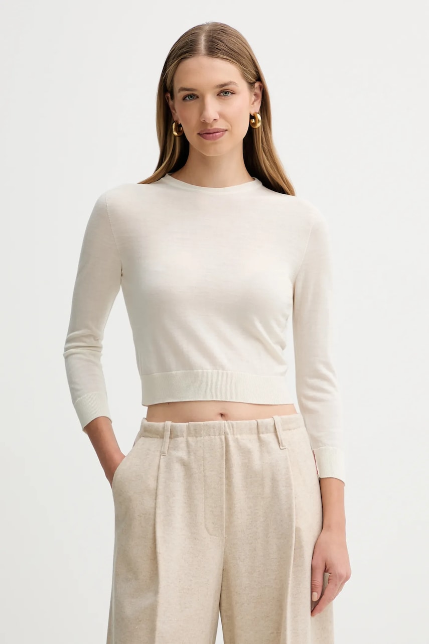 Vlněný svetr Liviana Conti dámský, béžová barva, L5WA06