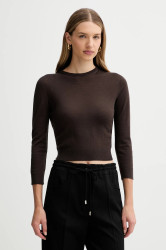 Vlněný svetr Liviana Conti dámský, hnědá barva, L5WA06