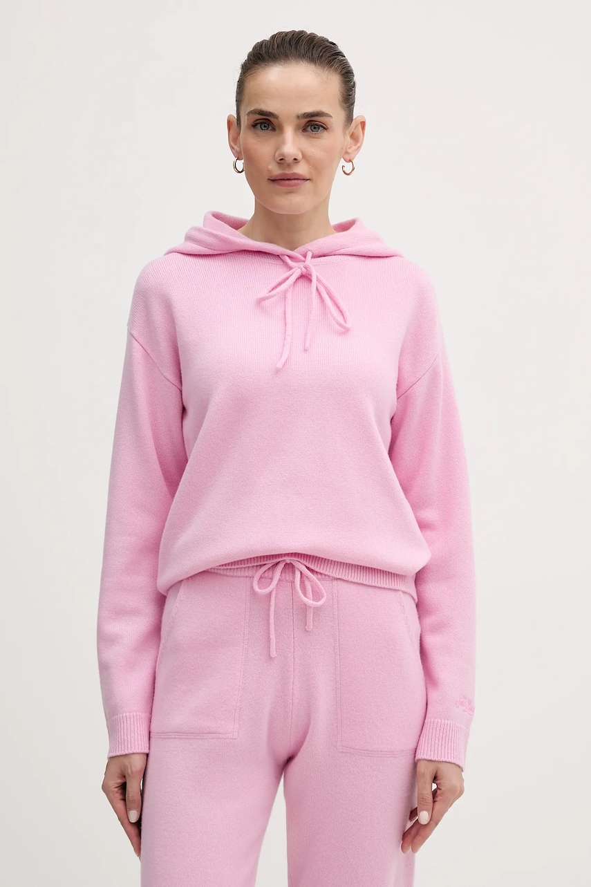 Vlněný svetr MC2 Saint Barth dámský, růžová barva, ELD004