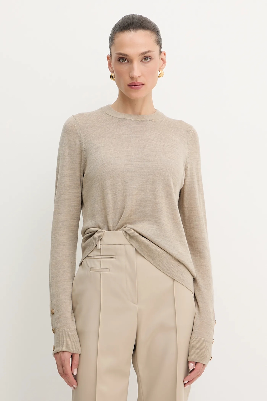 Vlněný svetr MICHAEL Michael Kors dámský, béžová barva, MT5619D4VR