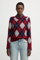 Vlněný svetr Miss Sixty dámský, vínová barva, 6S4RJ17300