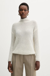 Vlněný svetr MM TENNA dámský, béžová barva, s golfem, 2526366188600