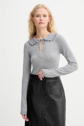 Vlněný svetr MUNTHE LIVO dámský, šedá barva, 253161525373