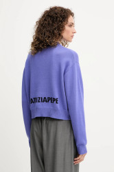 Vlněný svetr Patrizia Pepe dámský, fialová barva, s pologolfem, 8K0336 K282