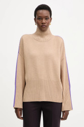 Vlněný svetr Pinko dámský, béžová barva, s golfem, 105396 A2PL