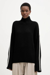 Vlněný svetr Pinko dámský, černá barva, s golfem, 105396 A2PL