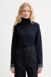 Vlněný svetr PS Paul Smith dámský, tmavomodrá barva, s golfem, W2R-420NJ-N31241