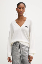 Vlněný svetr Rotate dámský, béžová barva, 114309400