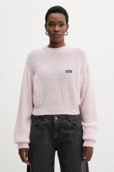 Vlněný svetr Rotate dámský, růžová barva, 114278191