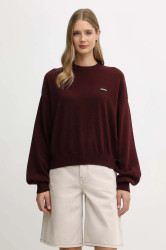 Vlněný svetr Rotate dámský, vínová barva, 1147522734