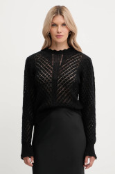 Vlněný svetr Twinset dámský, černá barva, 252TP3520
