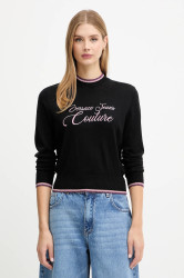 Vlněný svetr Versace Jeans Couture dámský, černá barva, 79HAFM20 CMH62