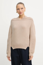 Vlněný svetr Victoria Beckham dámský, béžová barva, 1325KJU006421A