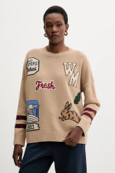 Vlněný svetr Weekend Max Mara PAVIDI dámský, béžová barva, 2525366262600